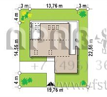 Проект современного мансардного дома с крытой террасой и гаражом на одну машину s3-165-2 (Z364)