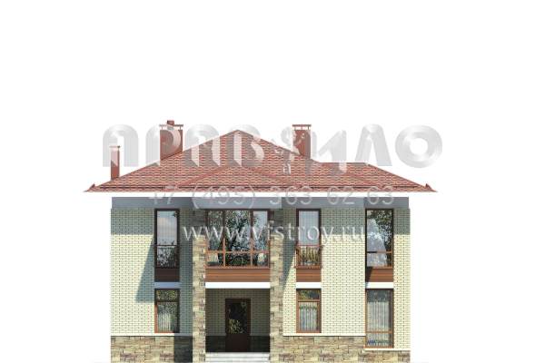 Современный двухэтажный особняк с рациональной планировкой S7-188 (3-17)