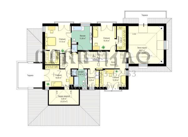 Проект загородного дома в средиземноморском стиле S8-438 (Малибу)