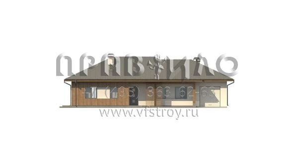 Проект одноэтажного четырехкомнатного дома с гаражом S3-145-2 (Z176 GP)