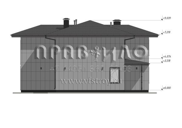 Проект стильного двухэтажного коттеджа со вторым светом в стиле Райт S-228-2