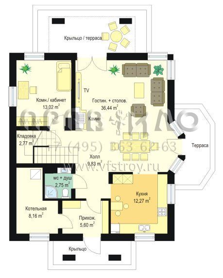 Проект дома с солидным входом S8-183-2 (Шалость)