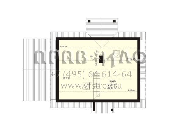 Проект компактного одноэтажного коттеджа S8-108-1 (Жемчужина 2)