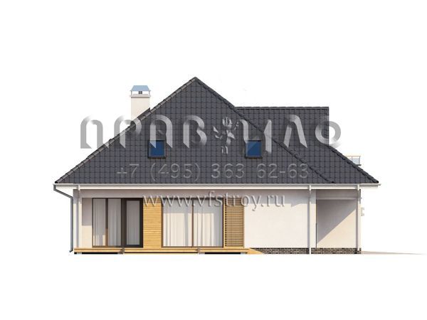 Проект квадратного загородного дома с четырехскатной кровлей S3-205-1 (Z143)