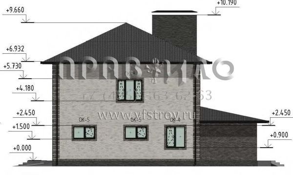 Проект двухэтажного дома из ж/б панелей SP-236