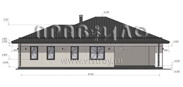 Проект одноэтажного дома с гаражом на две машины  S-192
