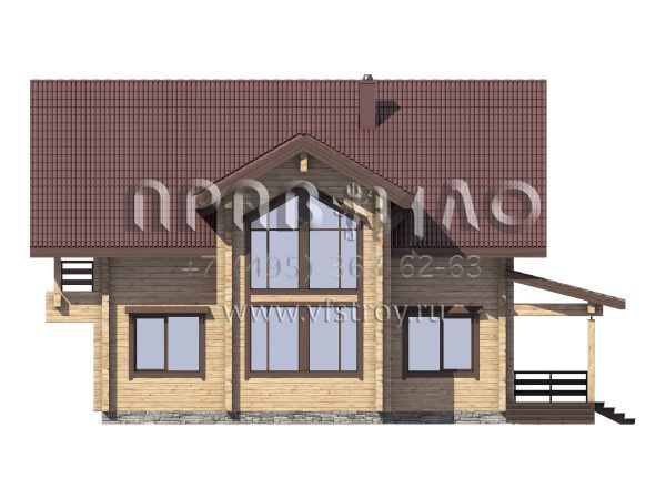 Загородный дом из бруса с двусветной гостиной S7-184 (1-40)