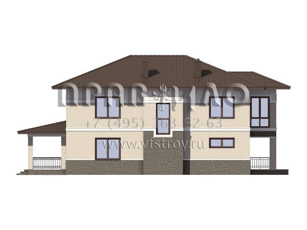 Двухэтажный особняк из газобетона S7-231 (3-17с.1)