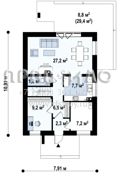 Проект шестикомнатного мансардного дома для узких участков S3-126-4 (Z177 plus)