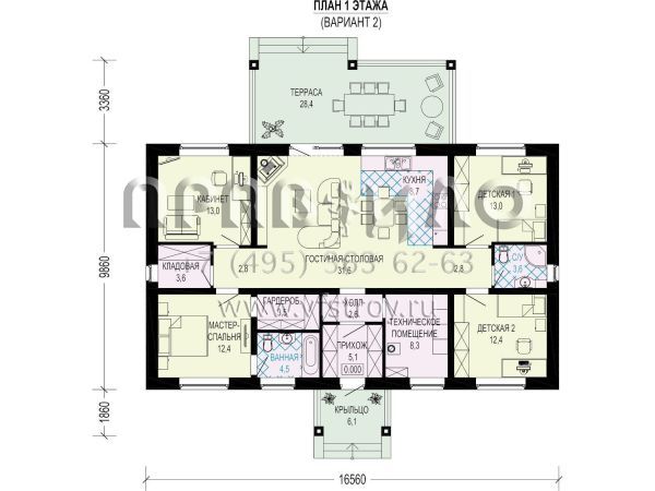 Проект оптимального одноэтажного дома S7-138 (5-17)