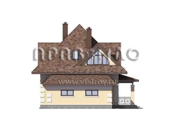 Экономичный коттедж с гаражом S7-129 (3-13b)