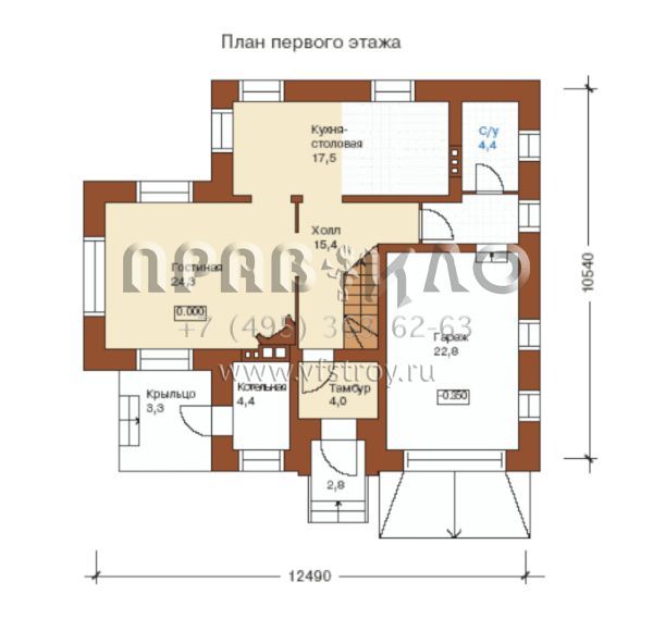 Коттедж со стильной архитектурой S6-188(J-188-1K)