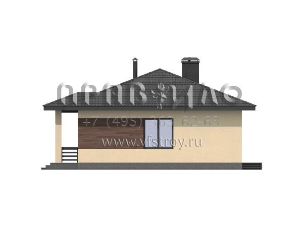 Проект одноэтажного дома из газобетона/кирпича S7-102 (5-48а)