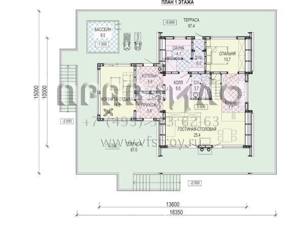 Дом A-frame с обходной террасой и бассейном S7-195 (4-04)