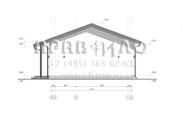 Проект небольшого дома из двухслойных ж/б панелей  SP2-80-1 (1А-80-1СК)