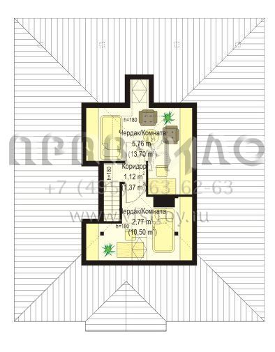 Проект коттеджа с четырехскатной кровлей S8-85 (Амброзия)