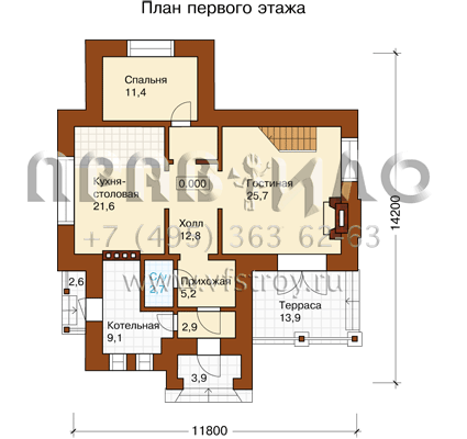Проект дома из керамического камня K-178-1K