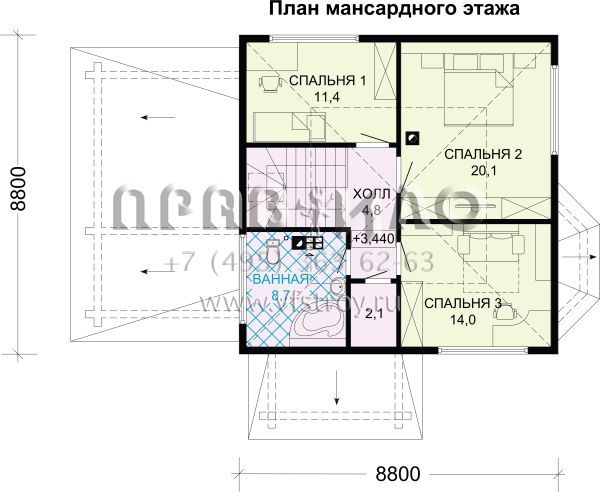 Проект деревянного коттеджа с гаражом S7-152(1-37b)