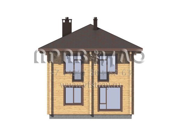 Проект двухэтажного деревянного загородного дома S7-139 (1-56)