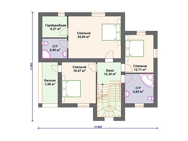 Проект каменного дома с гаражом S4-255 (К-215)