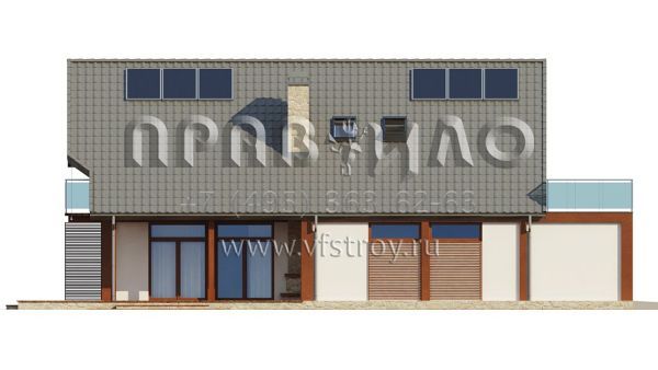 Проект современного коттеджа с гаражом на два автомобиля S3-206-3 (ZX50)