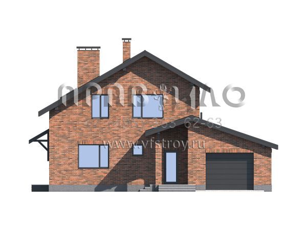 Проект дома из газобетона с кирпичной облицовкой S7-192 (3-37b.1)