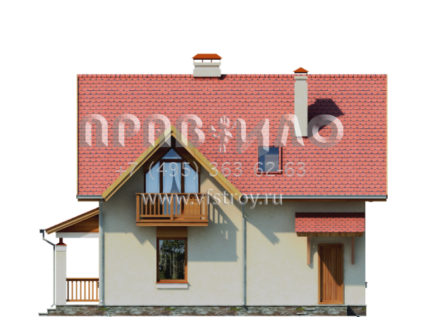 Проект экономичного загородного дома из газобетона S7-119 (3-12)