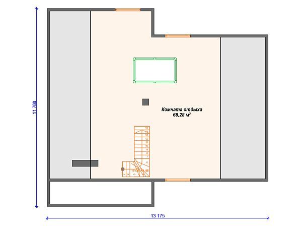 Проект комбинированного дома с мансардой S4-182 (А-014)