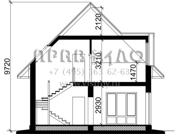 Проект экономичного загородного дома с шатровой крышей S7-125 (3-27а)