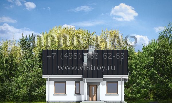 Проект одноэтажного коттеджа с большими окнами S8-131 (Кайтек)