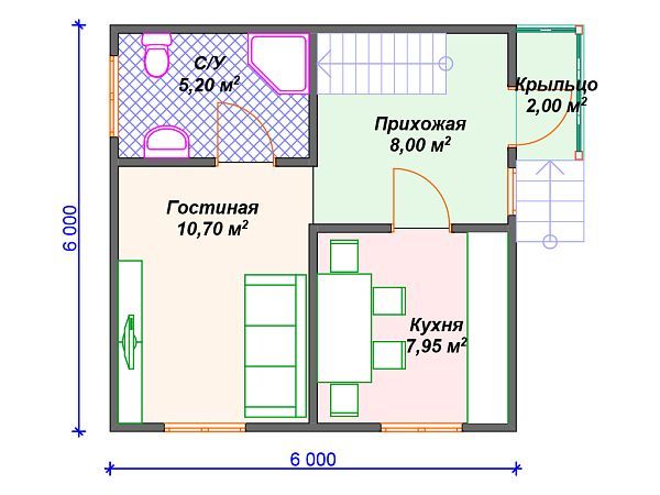 Проект каркасного дома с мансардой S4-59 (И-021)