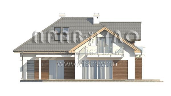 Проект двухэтажного дома с камином в гостиной S3-260 (Z275)