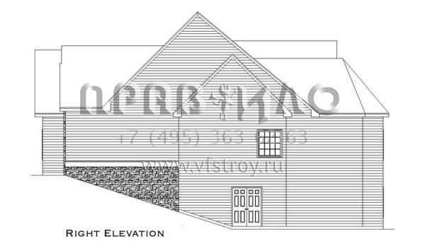 Проект одноэтажного дома на склоне с цокольным этажом и гаражом на три машины  S5-358 (957-00015)