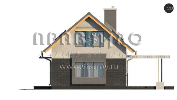 Проект дома с гаражом на одно авто S3-116-3 (Z227)