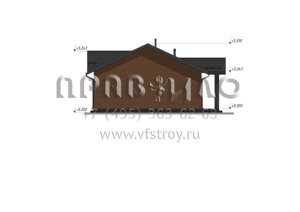 Проект одноэтажного дома с большими окнами S-108