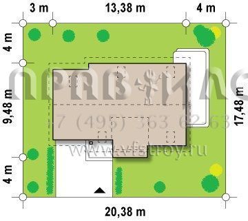 Проект дома с боковым гаражом s3-168 (Z126)