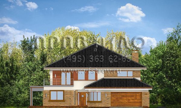 Проект коттеджа с двухместным гаражом S8-422 (Виола)