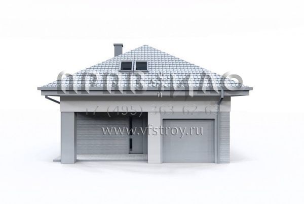 Проект одноэтажного дома с мансардой, террасой и гаражом на один автомобиль S3-166-13 (z476)