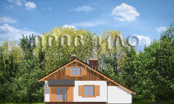 Проект компактного коттеджа с гаражом S8-135 (Блошка с Гаражом)