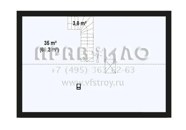 Проект мансардного дома с плоскими линиями кровли и функциональной планировкой S3-138 (Z507 v1)