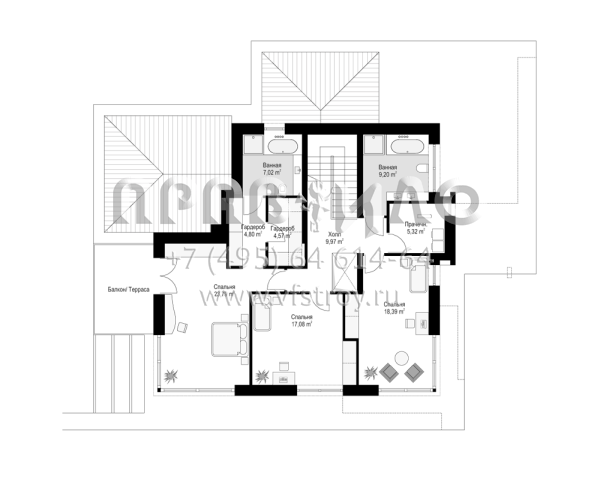 Проект современной двухэтажной виллы с интересным дизайном S8-367-1 (Вилла Флорида 3)