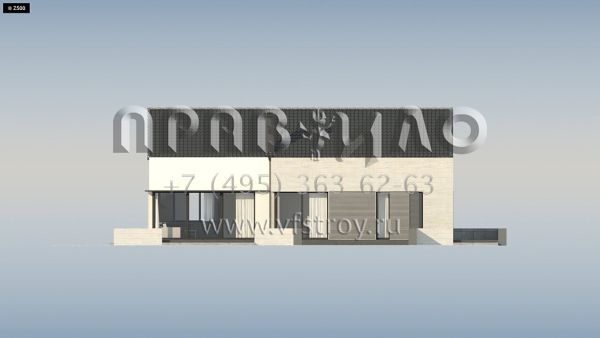 Проект современного четырехкомнатного одноэтажного дома с панорамным остеклением гостиной s3-124-3 (Z390)