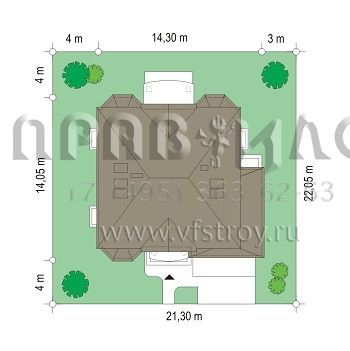 Проект стильного дома из керамических блоков S8-451-3 (Стильный)