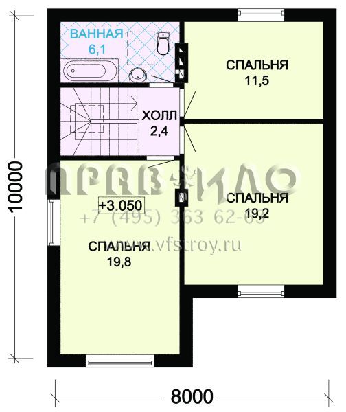 Проект экономичного дома из газобетона с шатровой крышей S7-123 (3-23)