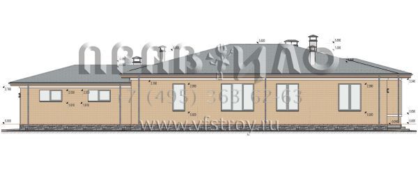 Проект большого одноэтажного дома с гаражом на один автомобиль S-275
