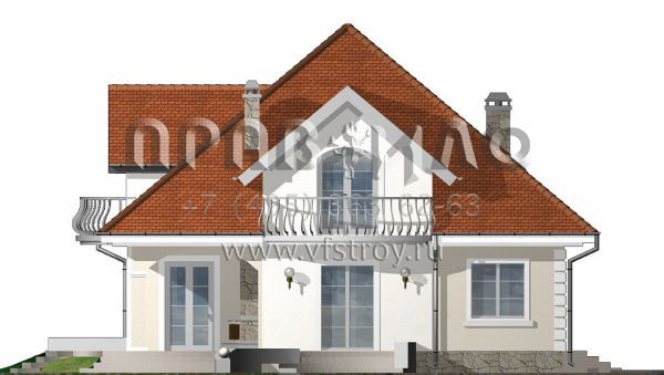 Проект красивого мансардного дома каркасной конструкции K3-201 (Z18 dk)