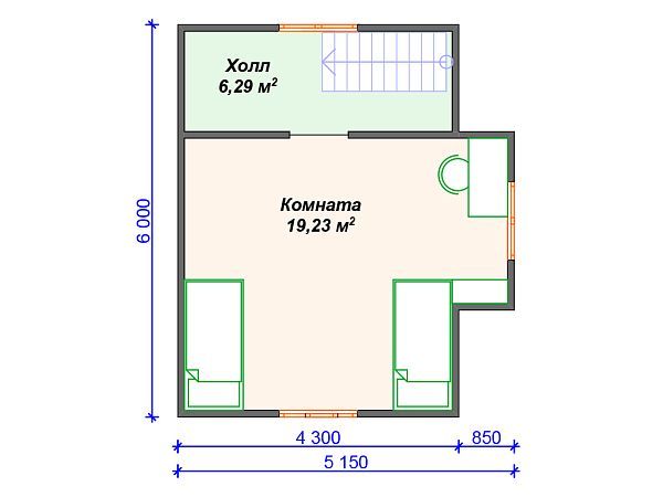 Проект каркасного дома с мансардой S4-59 (И-021)