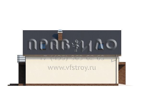 Проект экономичного дома с кирпичным фасадом  S3-165 (Z154)