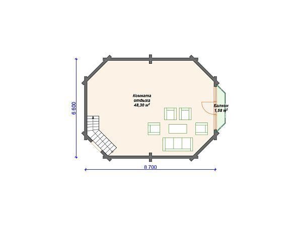 Проект деревянной бани SB4-127 (Б-064)