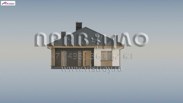 Проект одноэтажного дома с просторной гостиной и тремя спальными комнатами S3-121-4 (Z348)